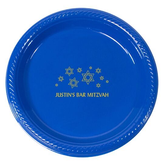 Modern Jewish Star Galaxy Plastic Plates